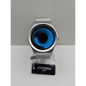 Sinobi S9619G Modernist Blue Dial Quartz Watch Stainless Mesh Band New Battery